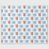 水彩ネズミと雪片 ラッピングペーパー (フラット)