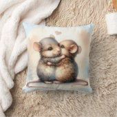 水彩ネズミハグ クッション (ブランケット)
