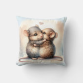 水彩ネズミハグ クッション (正面)