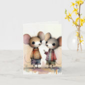 水彩ネズミ着用服 カード (黄色い花)