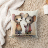 水彩ネズミ クッション (ブランケット)