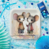 水彩ネズミ ペーパープレート (パーティー)