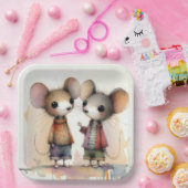 水彩ネズミ ペーパープレート (パーティー)