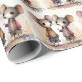 水彩ネズミ ラッピングペーパー (ロールコーナー)