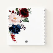 水彩ネービーブルーブルーガンディウェディングプランナー ノートブック (裏面)