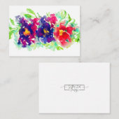 水彩ノートカードのパンジー ノートカード (正面/裏面)