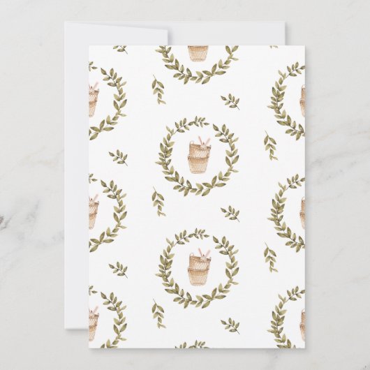 水彩ノートパソコン |バーチャルベビーシャワー招待状 (裏面)