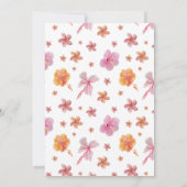 水彩ハイビスカスと熱帯葉誕生日 招待状 (裏面)