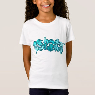 水彩ハイビスカスガールズティー Tシャツ