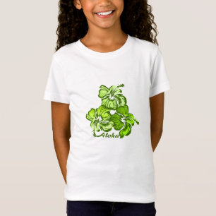 水彩ハイビスカスガールズティー Tシャツ