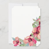 水彩ハイビスカスゴールドフォイルトロピカルズ結婚ズ 招待状 (裏面)