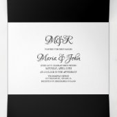 水彩ハイビスカスサマートロピカルオレンジ 三つ折り招待状 (内部中)