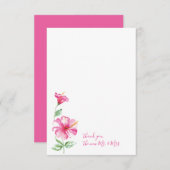 水彩ハイビスカスサンキューステーショナリー ノートカード (正面/裏面)