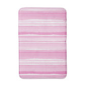 水彩ハイビスカスハワイアンストライプ バスマット (正面縦)