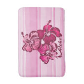 水彩ハイビスカスハワイアントロピカル バスマット (正面縦)