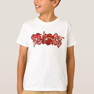 水彩ハイビスカスハワイアントロピカル Tシャツ