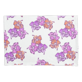 水彩ハイビスカスハワイアンフローラリバーシブル 枕カバー