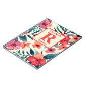 水彩ハイビスカスパーソナライズされたカスタム花 ノートブック (左側)