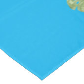 水彩ハイビスカスフラワーオンブルー テーブルクロス (アングル)