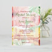 水彩ハイビスカスフラワーズブライダルシャワー 招待状 (スタンド正面)