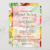 水彩ハイビスカスフラワーズブライダルシャワー 招待状 (正面/裏面)