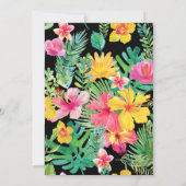水彩ハイビスカスフローラトロピカルバースデーパーティー 招待状 (裏面)