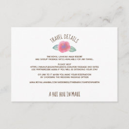 水彩ハイビスカスマウイ結婚ズ エンクロージャーカード