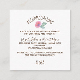 水彩ハイビスカスマウイ結婚ズ エンクロージャーカード