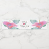 水彩ハイビスカスマウイ結婚ズ ペットボトルラベル (シングルラベル)