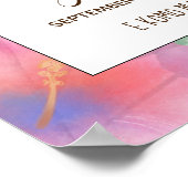 水彩ハイビスカスマウイ結婚ズ ポスター (角)