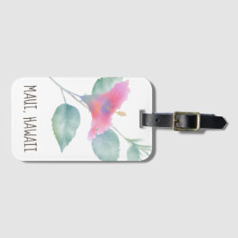 水彩ハイビスカスマウイ結婚ズ ラゲッジタグ