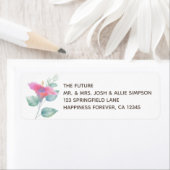 水彩ハイビスカスマウイ結婚ズ ラベル (インサイチュ)