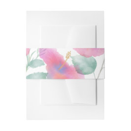 水彩ハイビスカスマウイ結婚ズ 招待状ベリーバンド