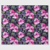 水彩ハイビスカスラッピング紙 ラッピングペーパー (フラット)