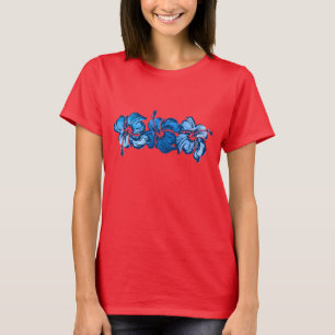 水彩ハイビスカスレディースティー Tシャツ
