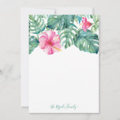 水彩ハイビスカス文パーソナライズされた具 ノートカード (正面)