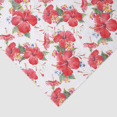 水彩ハイビスカス&ランタナフローラルパターン 薄葉紙 (詳細)
