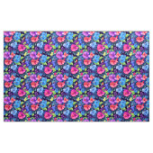 水彩ハイビスカス(Dark IV)生地 ファブリック (ヤード)