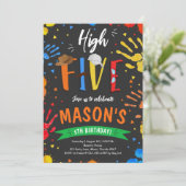水彩ハイファイブ誕生日 招待状 (スタンド正面)