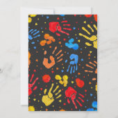 水彩ハイファイブ誕生日 招待状 (裏面)