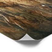 水彩ハイランド牛プリント、動物のいる保育園アート ポスター (角)