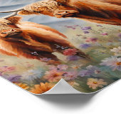 水彩ハイランド牛 ポスター (角)