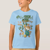 水彩ハッピーイースターバニーブルー Tシャツ (正面)