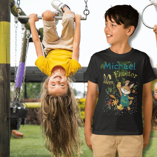 水彩ハッピーイースターバニー Tシャツ