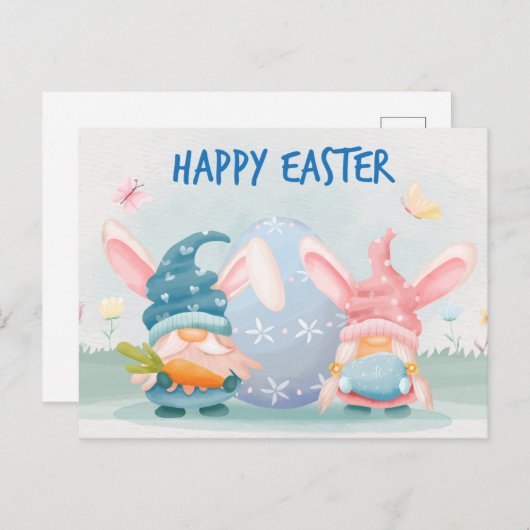 水彩ハッピーイースター格言 ポストカード (正面/裏面)