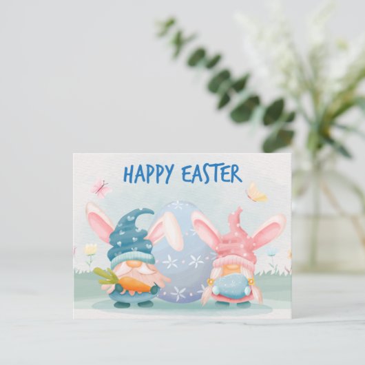 水彩ハッピーイースター格言 ポストカード (スタンド正面)