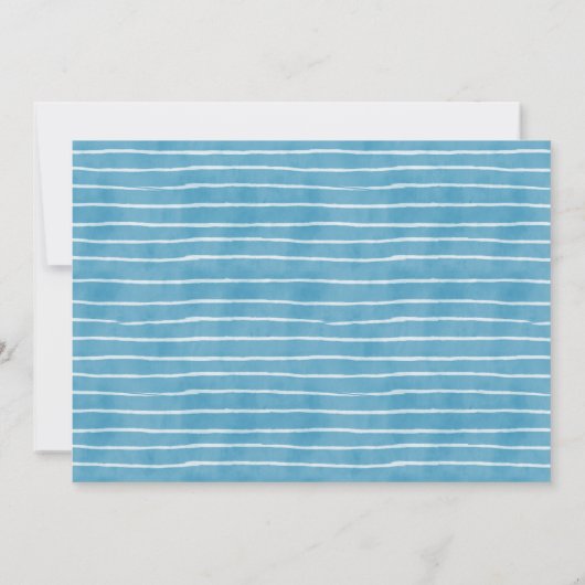 水彩ハッピーエレファント男の赤ちゃんシャワー 招待状 (裏面)