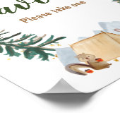 水彩ハッピーキャンパー1st誕生日お気に入りサイン ポスター (角)