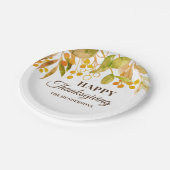 水彩ハッピーサンクスギビング ペーパープレート (アングル)