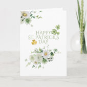 水彩ハッピーセントパトリックのデイシャムロックフローラ カード (正面)